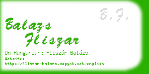 balazs fliszar business card